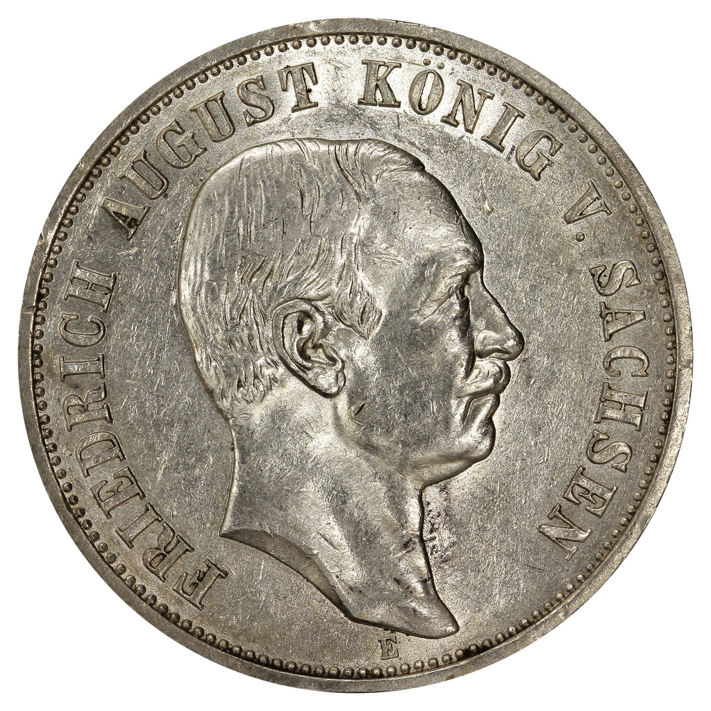 German States 1912 Saxony 3 Marks EF-AU (EF45)