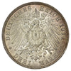 German States 1914F Wurttemburg 3 Marks Almost Uncirculated (AU50)