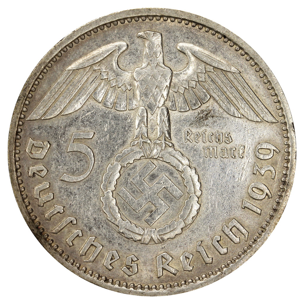 German Third Reich 1939E 5 Marks Extra Fine (EF40)