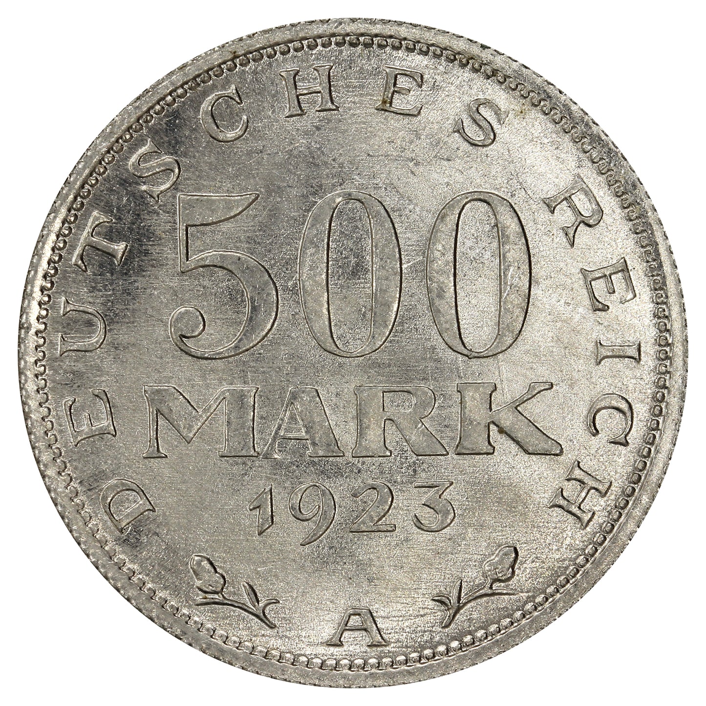German Weimar Republic 1923A 500 Marks Brilliant Uncirculated (MS63)