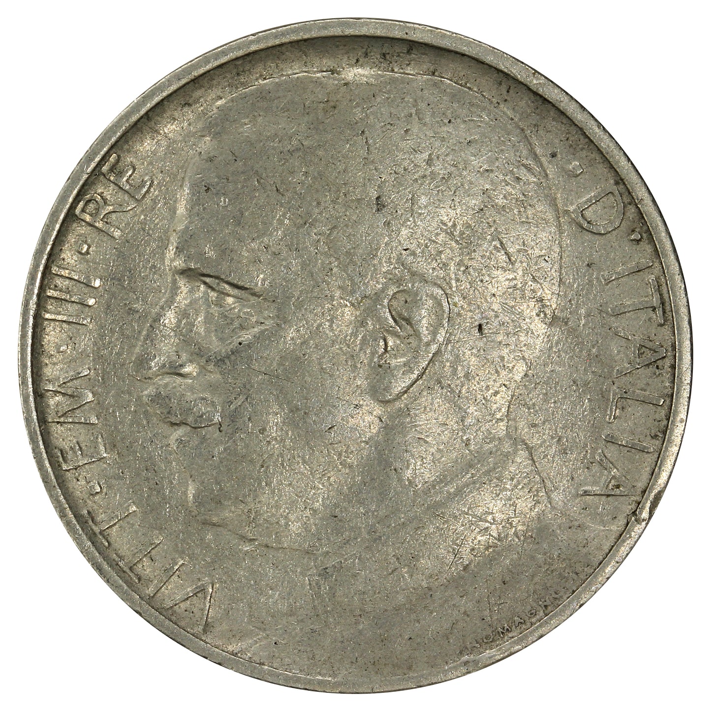 Italy 1920R Reeded 50 Centesimi Very Fine (VF20)