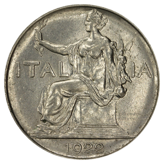 Italy 1922R Lira Uncirculated (MS60)