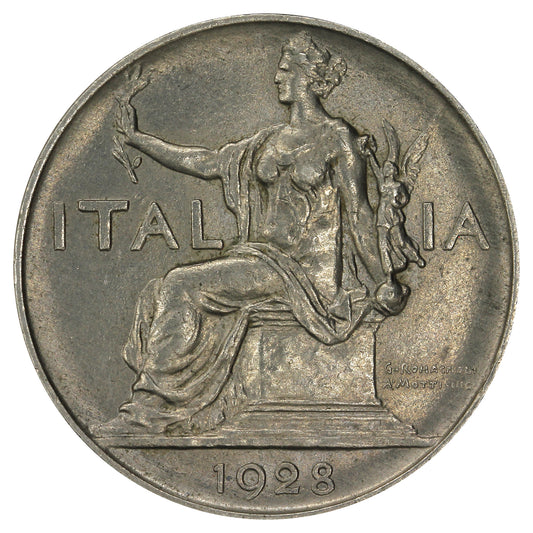 Italy 1928R Lira Uncirculated (MS60)