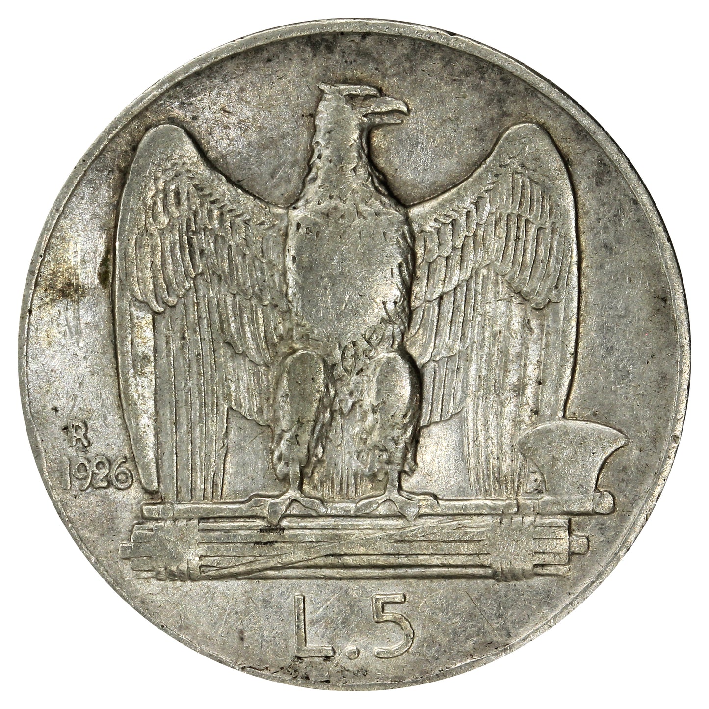 Italy 1926R 5 Lire Very Fine (VF20)