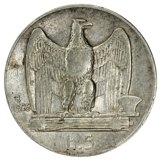 Italy 1926R 5 Lire Very Fine (VF20)