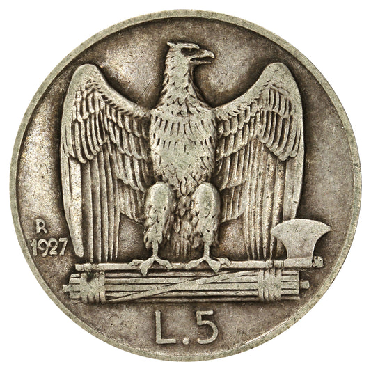 Italy 1927R 5 Lire Circ