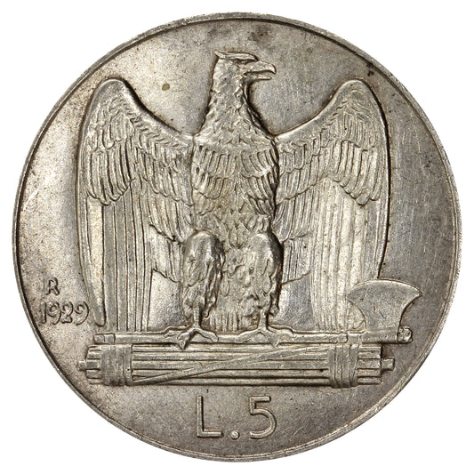 Italy 1929R 5 Lire Extra Fine (EF40)