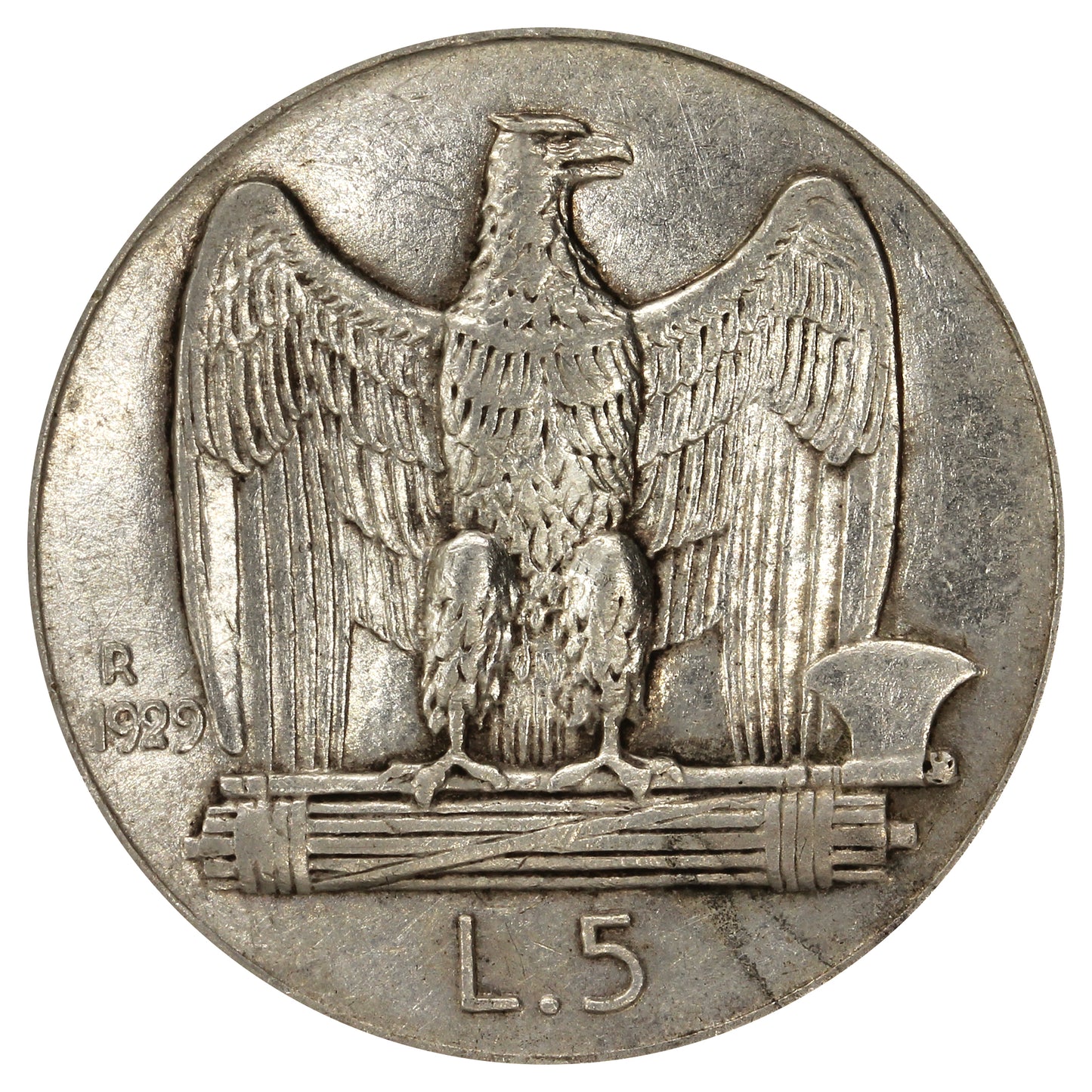 Italy 1929R 5 Lire VF-EF (VF30)