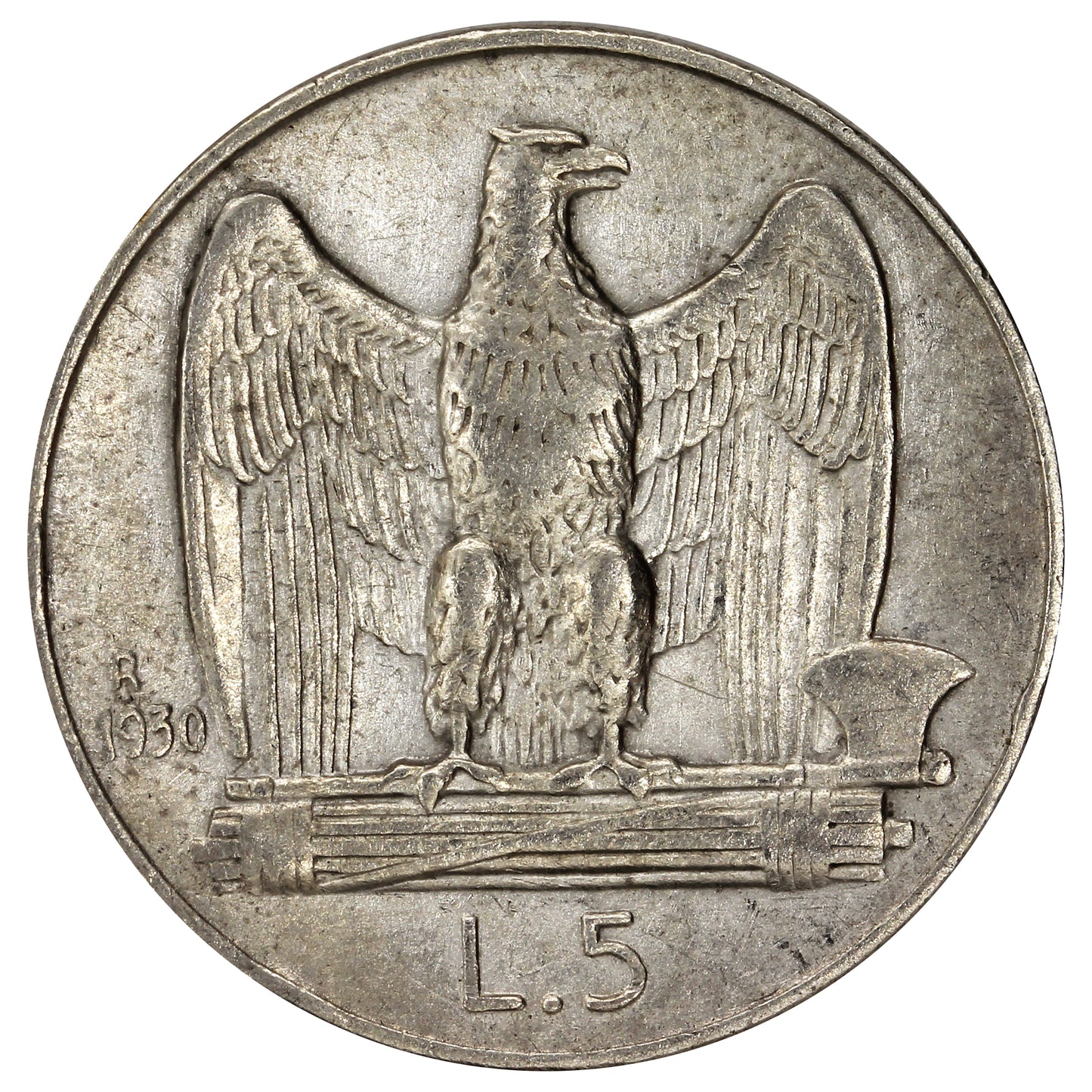 Italy 1930R 5 Lire VF-EF (VF30)