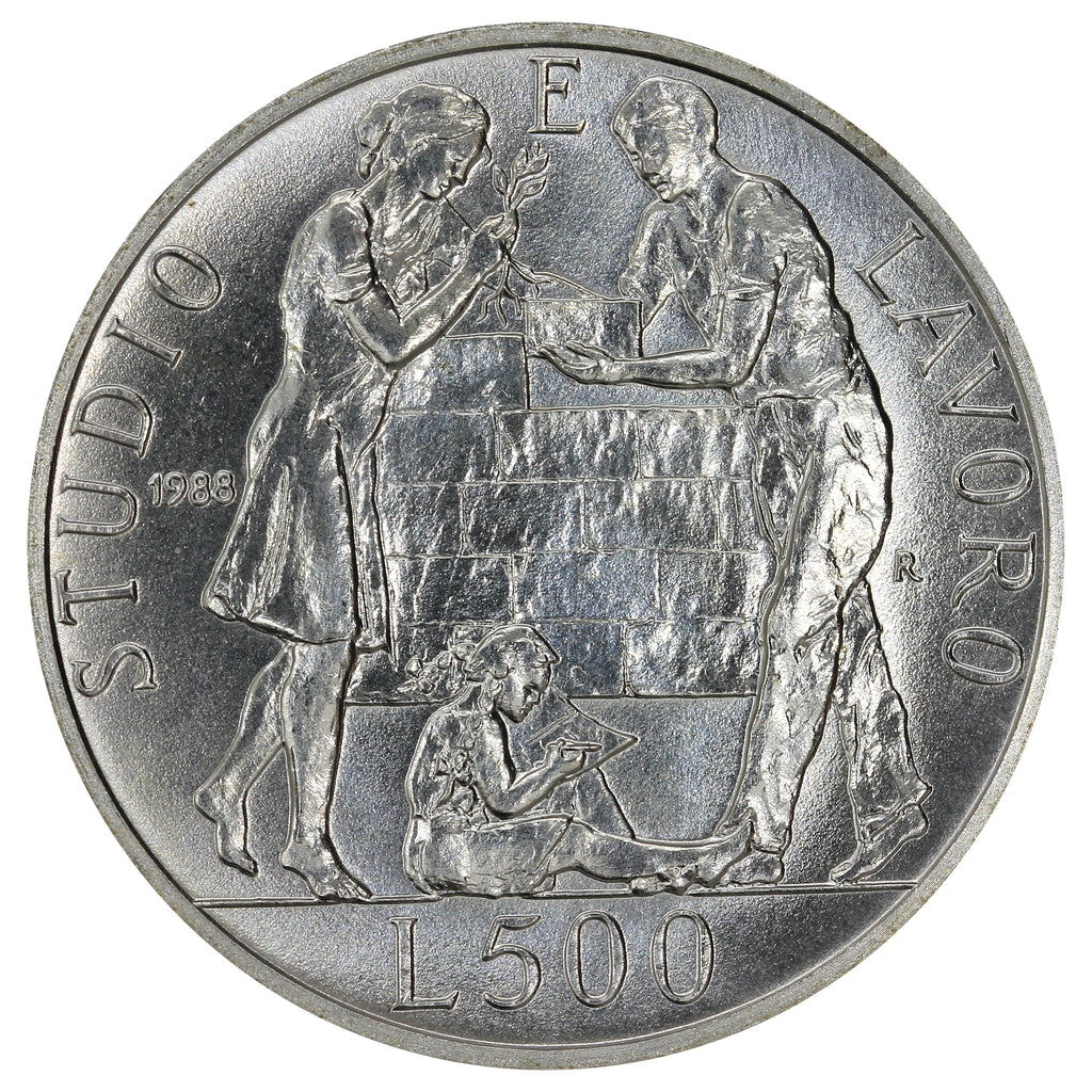 Italy 1988R San Giovanni Bosco 500 Lire Brilliant Uncirculated (MS63)