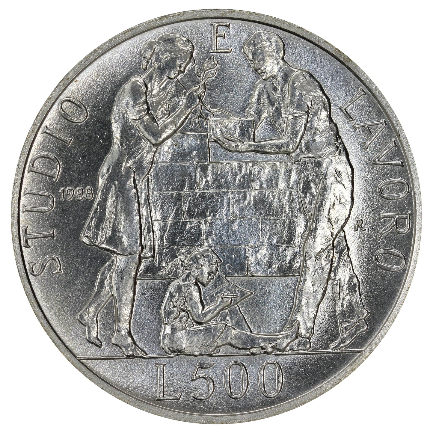 Italy 1988R San Giovanni Bosco 500 Lire Brilliant Uncirculated (MS63)