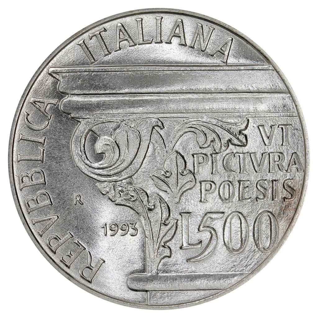 Italy 1993R Horatius 500 Lire Choice Brilliant Uncirculated (MS64)