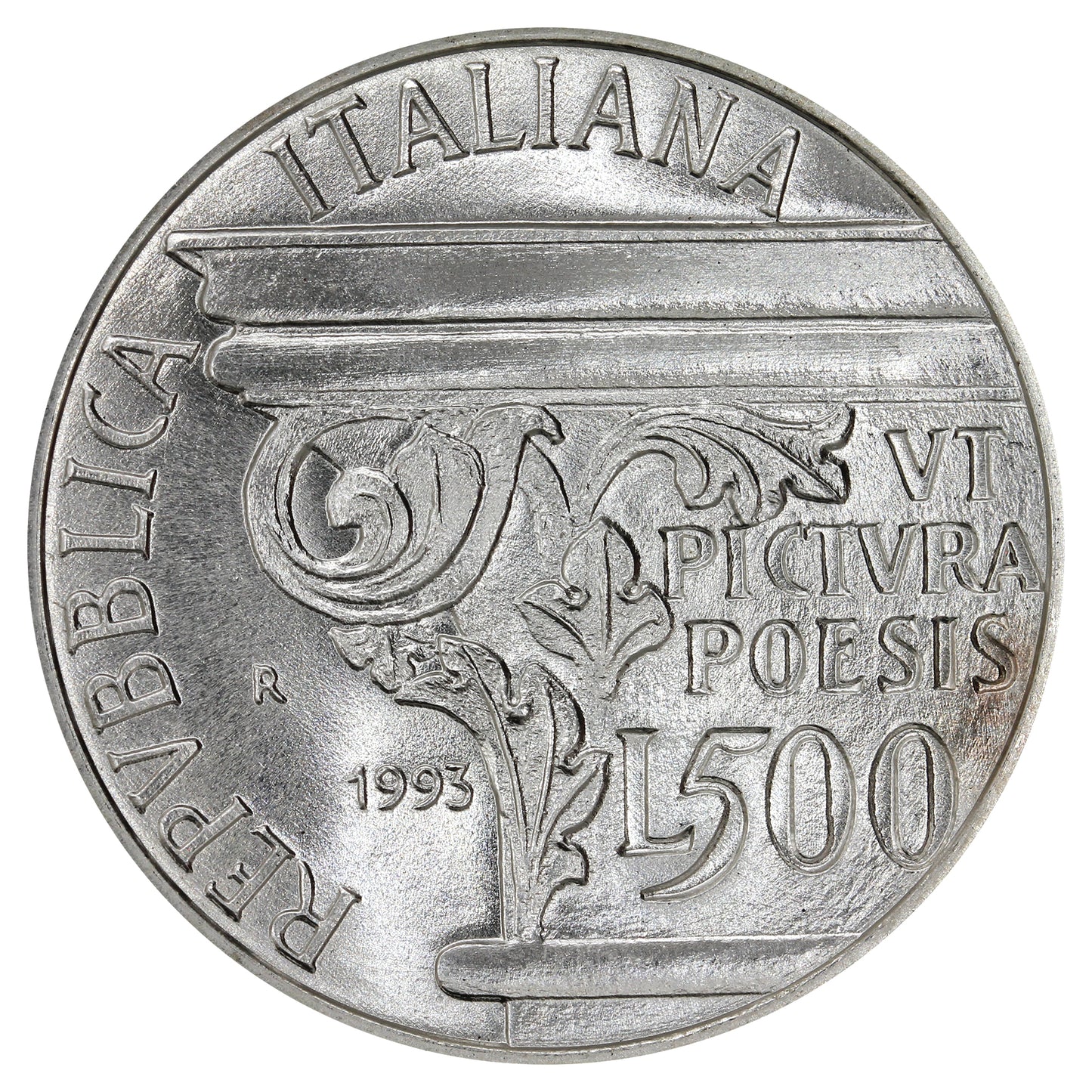 Italy 1993R Horatius 500 Lire Choice Brilliant Uncirculated (MS64)