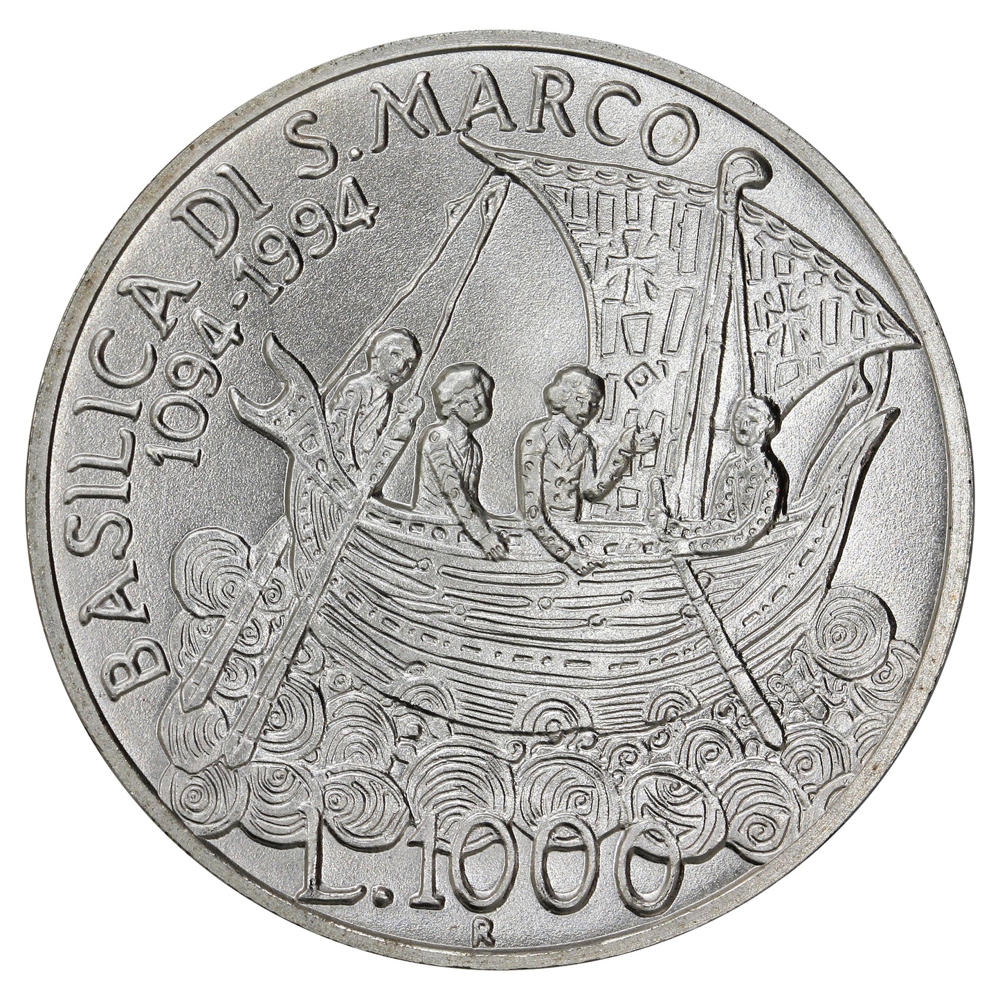 Italy 1994R St. Mark in Venice 1000 Lire Choice Brilliant Uncirculated (MS64)
