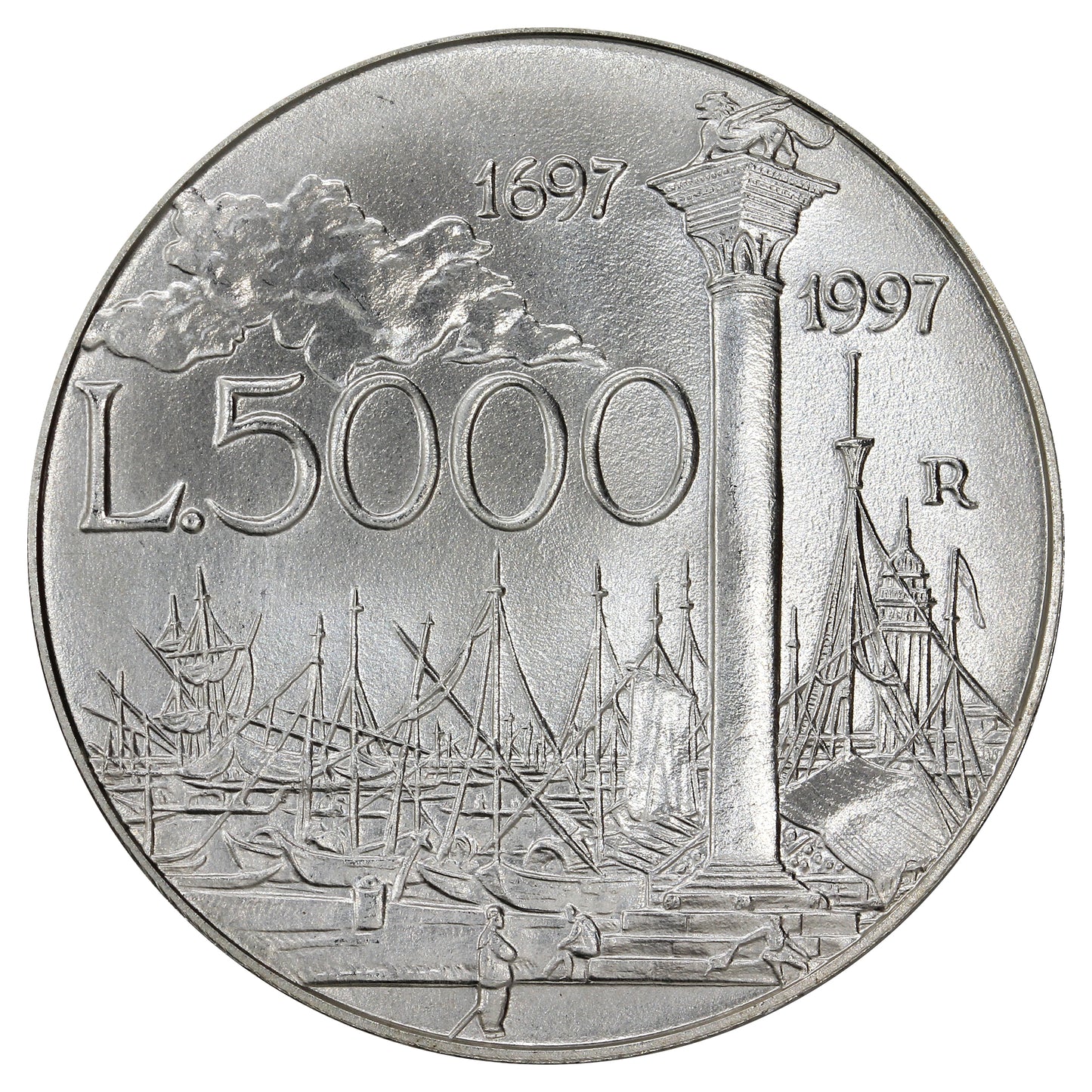 Italy 1997R Giovanni Antonio Canal 5000 Lire Choice Brilliant Uncirculated (MS64)