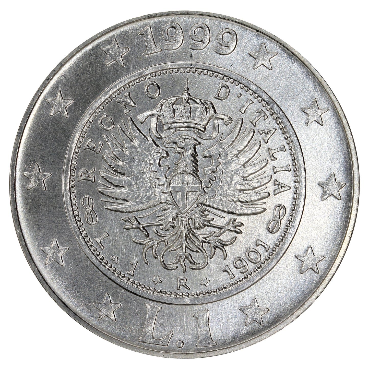Italy 1999R 1901 Lira Choice Brilliant Uncirculated (MS64)