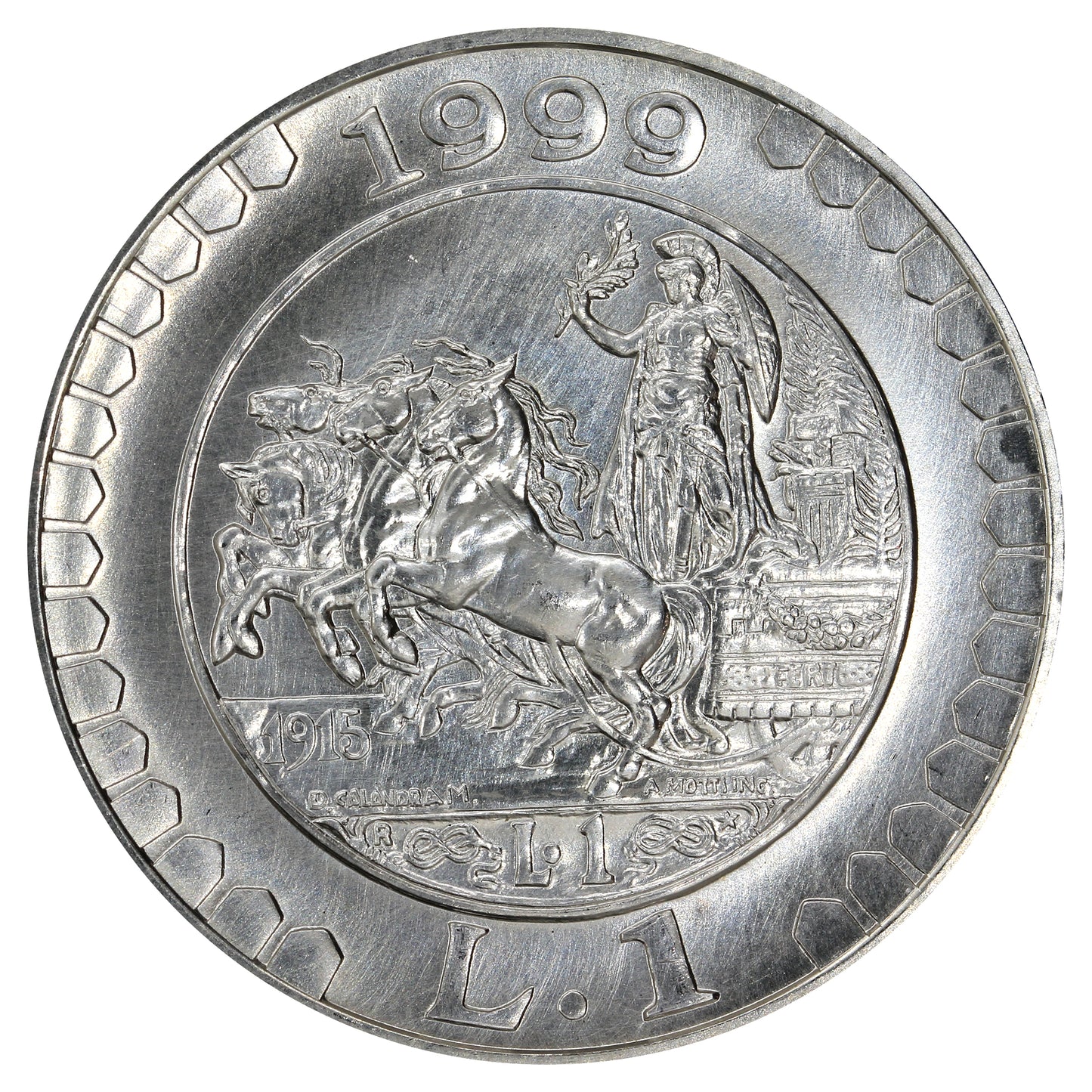 Italy 1999R 1915 Lira Choice Brilliant Uncirculated (MS64)