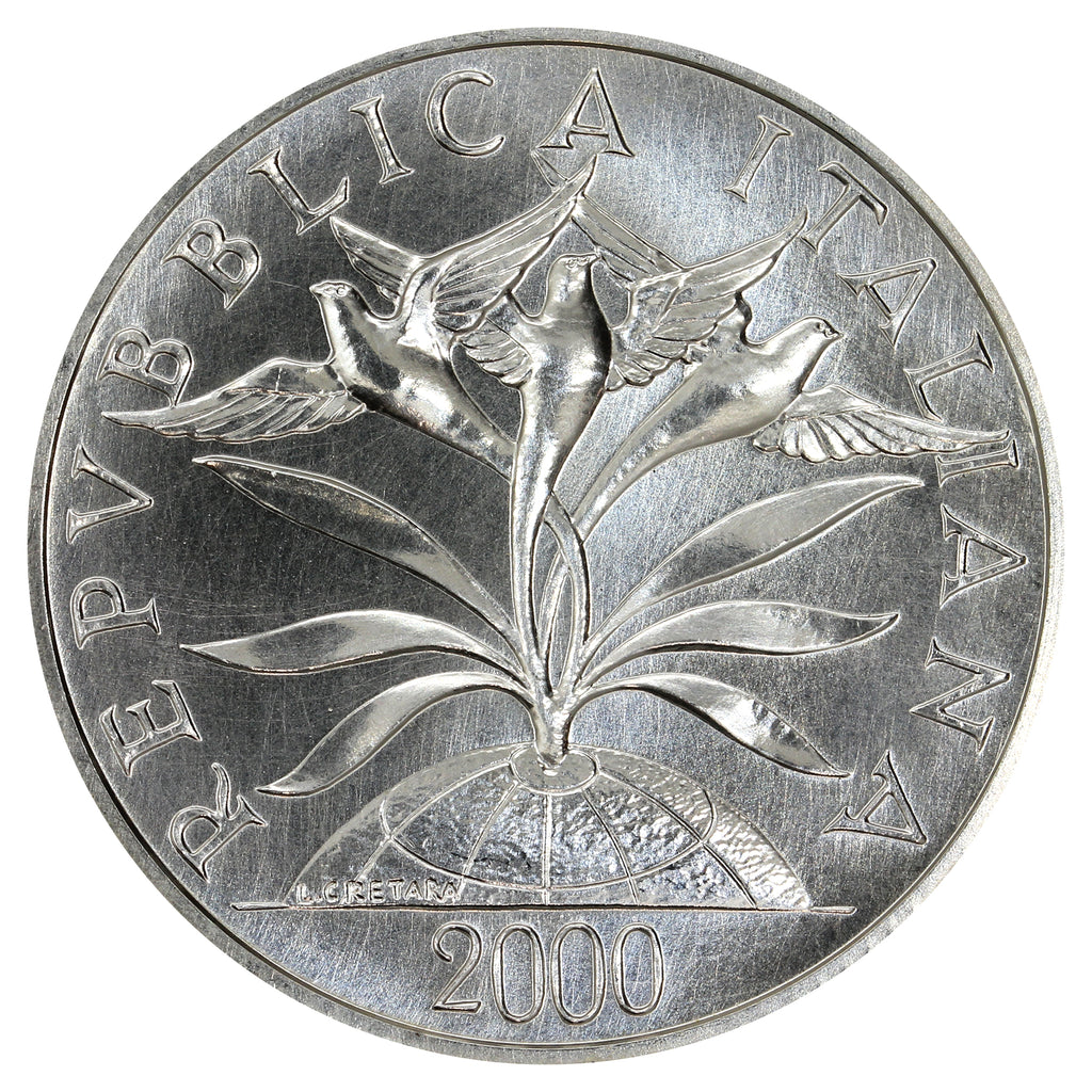 Italy 2000R The Peace 10,000 Lire Choice Brilliant Uncirculated (MS64)
