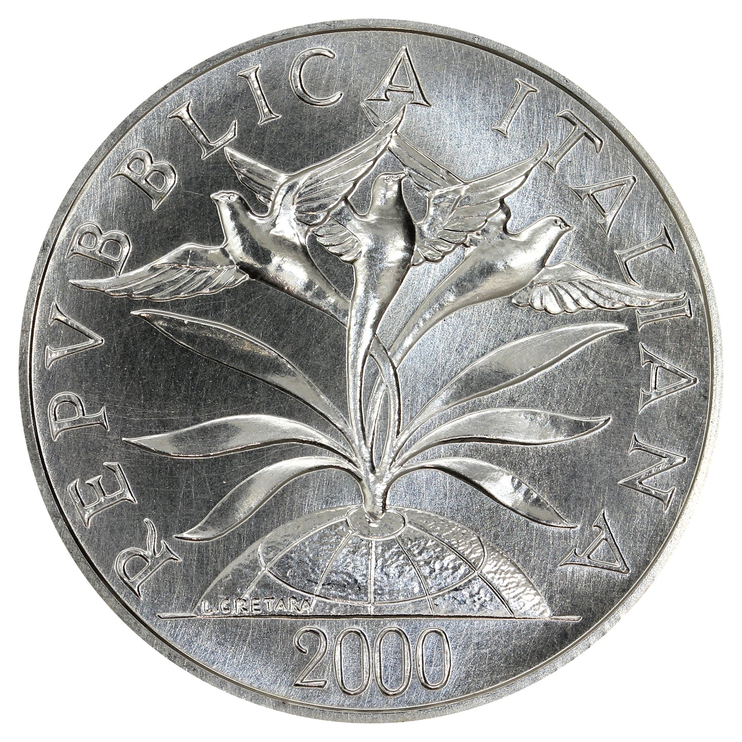 Italy 2000R The Peace 10,000 Lire Choice Brilliant Uncirculated (MS64)