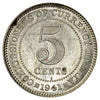Malaya 1941 I 5 Cents Brilliant Uncirculated (MS63)