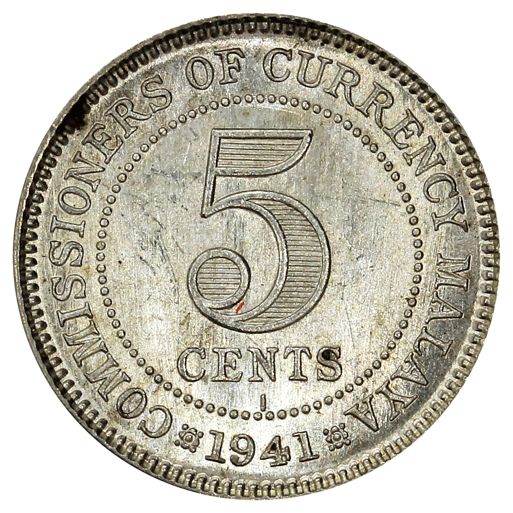 Malaya 1941 I 5 Cents Brilliant Uncirculated (MS63)