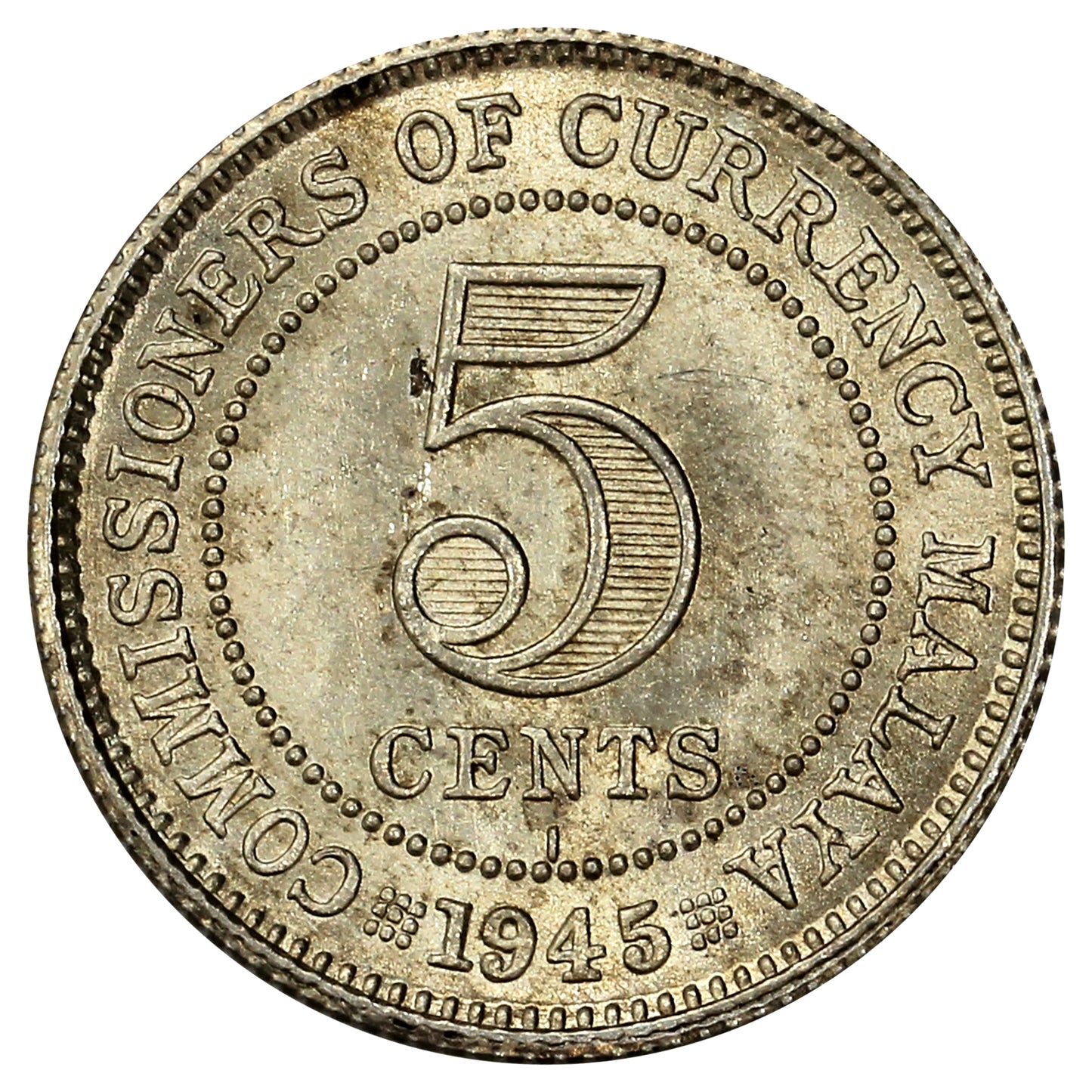 Malaya 1945 I 5 Cents Brilliant Uncirculated (MS63)