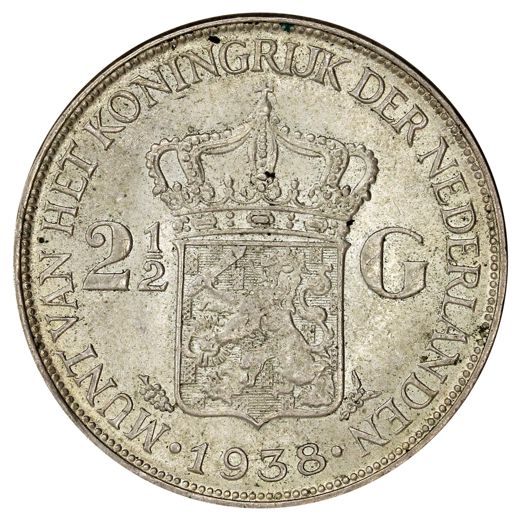 Netherlands 1939 2 1/2 Gulden Uncirculated (MS60)