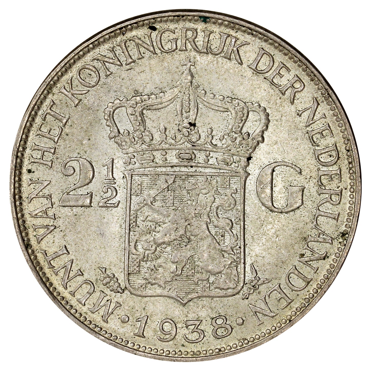 Netherlands 1939 2 1/2 Gulden Uncirculated (MS60)