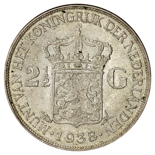 Netherlands 1939 2 1/2 Gulden Uncirculated (MS60)