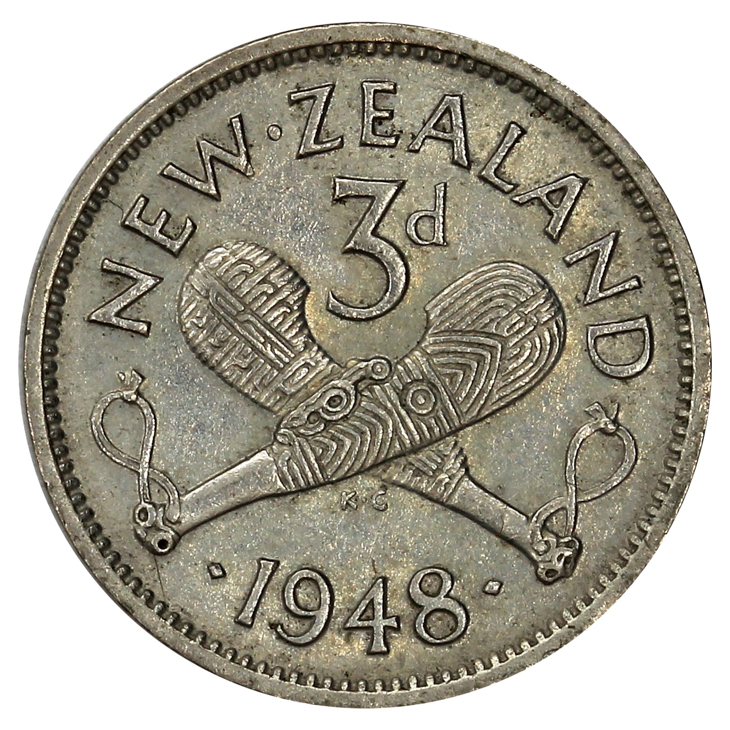 New Zealand 1948 3 Pence Uncirculated (MS60)