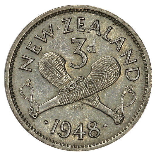 New Zealand 1948 3 Pence Uncirculated (MS60)