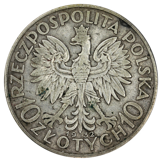 Poland 1932L 10 Zlotych Very Fine (VF20)