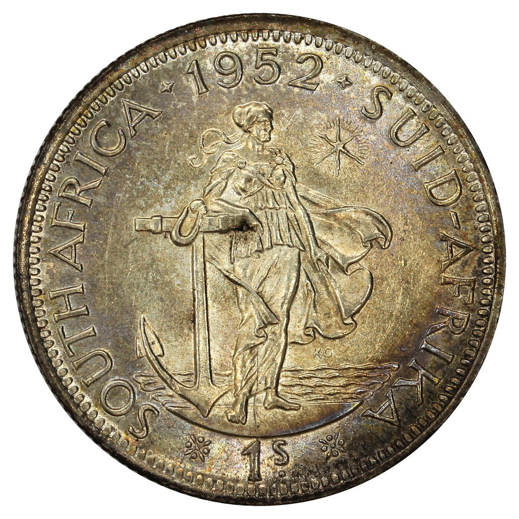 South Africa 1952 Shilling Brilliant Uncirculated (MS63)