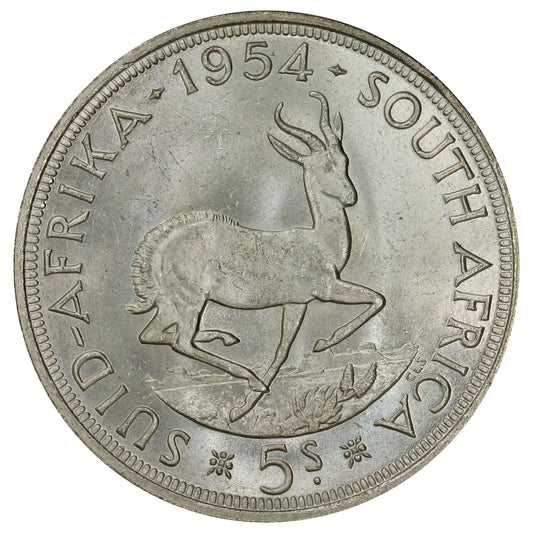 South Africa 1954 5 Shillings Brilliant Uncirculated (MS63)
