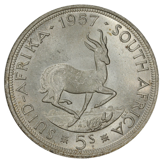 South Africa 1957 5 Shillings Brilliant Uncirculated (MS63)