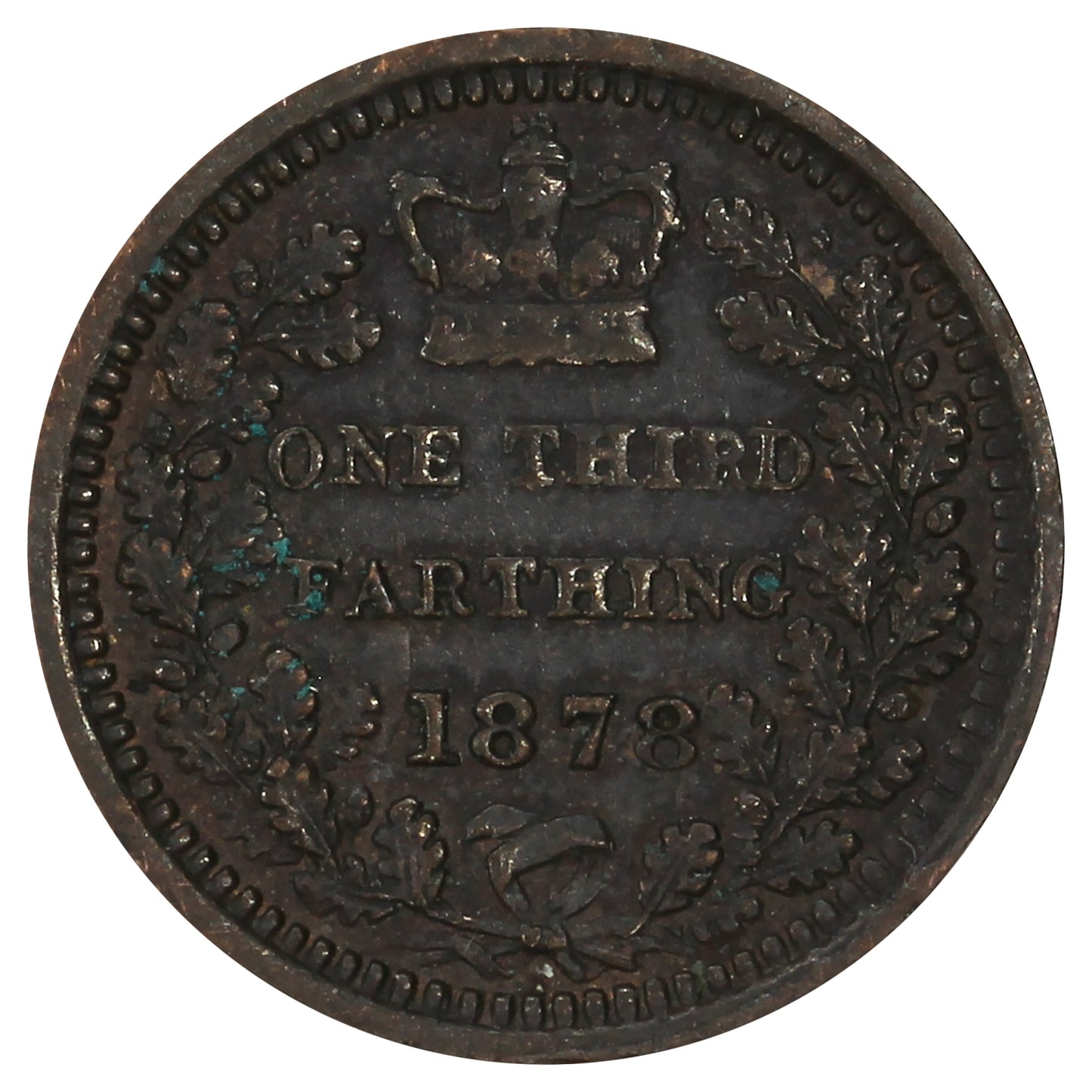 Great Britain 1878 1/3 Farthing Almost Uncirculated (AU50)