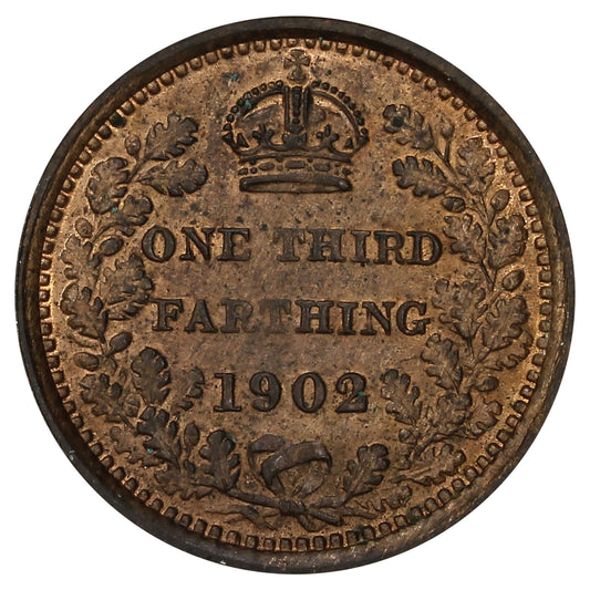 Great Britain 1902 1/3 Farthing Uncirculated (MS60)