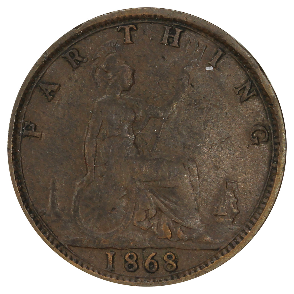 Great Britain 1868 Farthing Extra Fine (EF40)