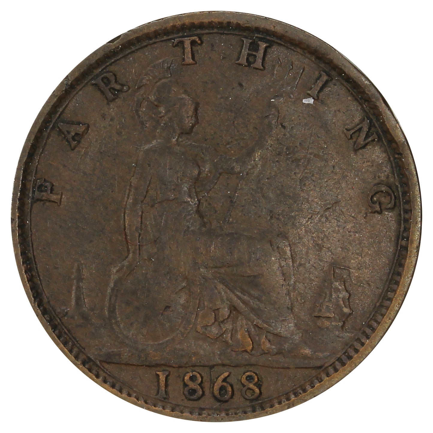 Great Britain 1868 Farthing Extra Fine (EF40)