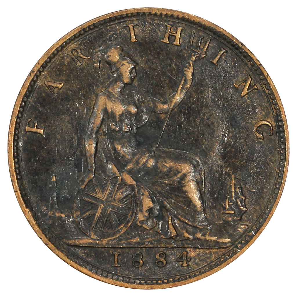 Great Britain 1884 Farthing Almost Uncirculated (AU50)