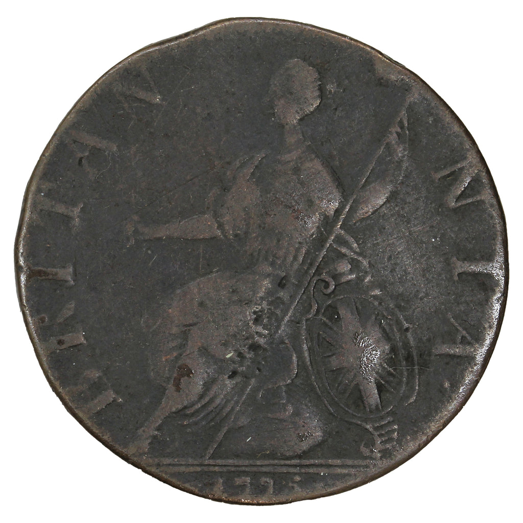 Great Britain 1775 George III 1/2 Penny Very Good (VG8)