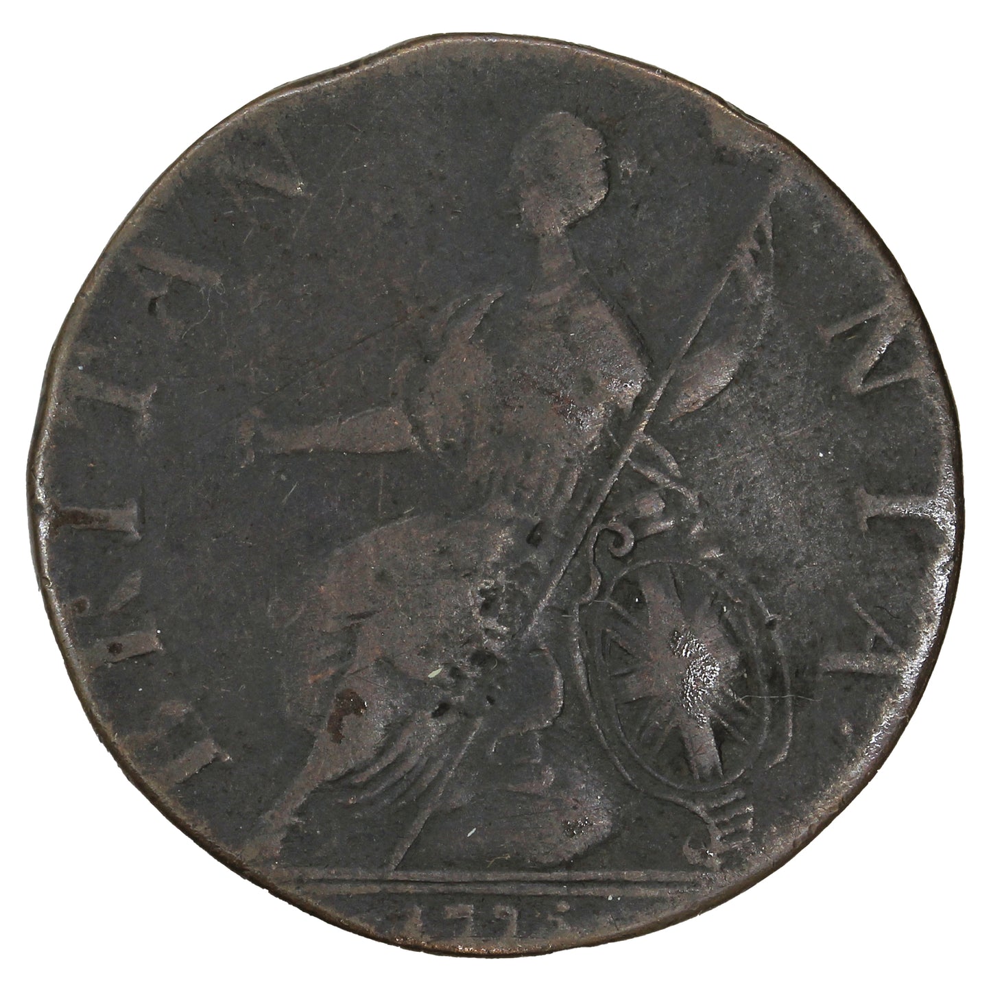 Great Britain 1775 George III 1/2 Penny Very Good (VG8)