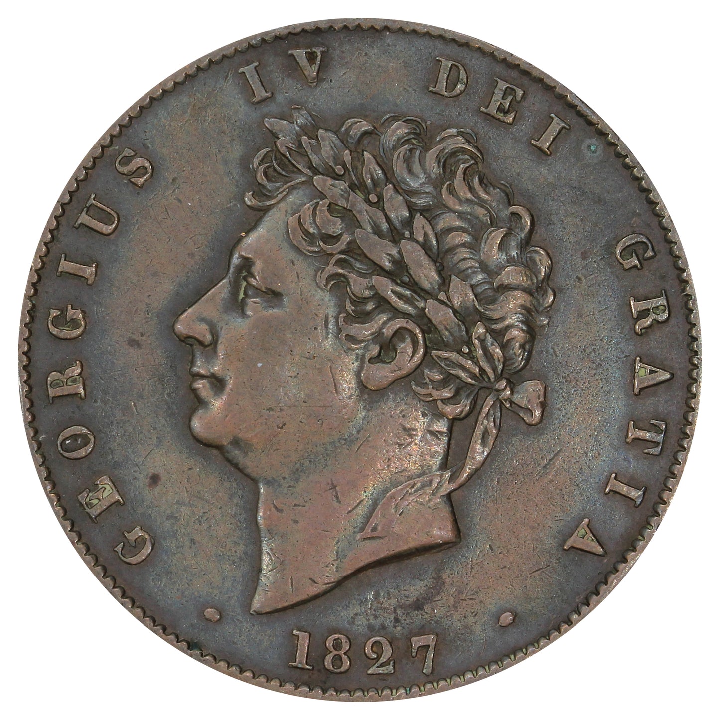 Great Britain 1827 George IV 1/2 Penny Very Fine (VF20)