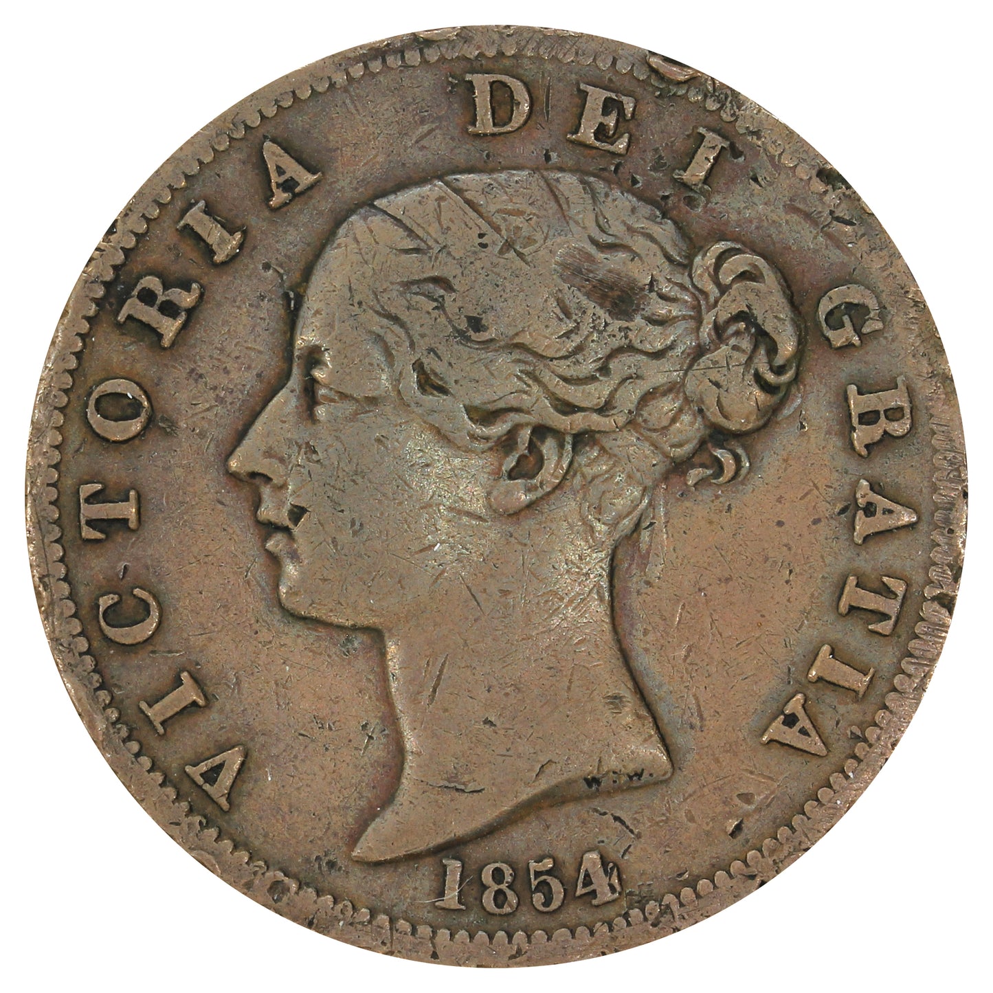 Great Britain 1854 1/2 Penny Very Good (VG8)