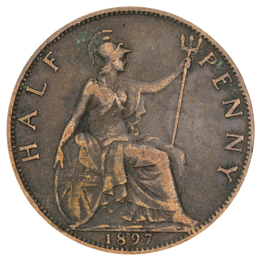 Great Britain 1897 1/2 Penny Fine (F12)