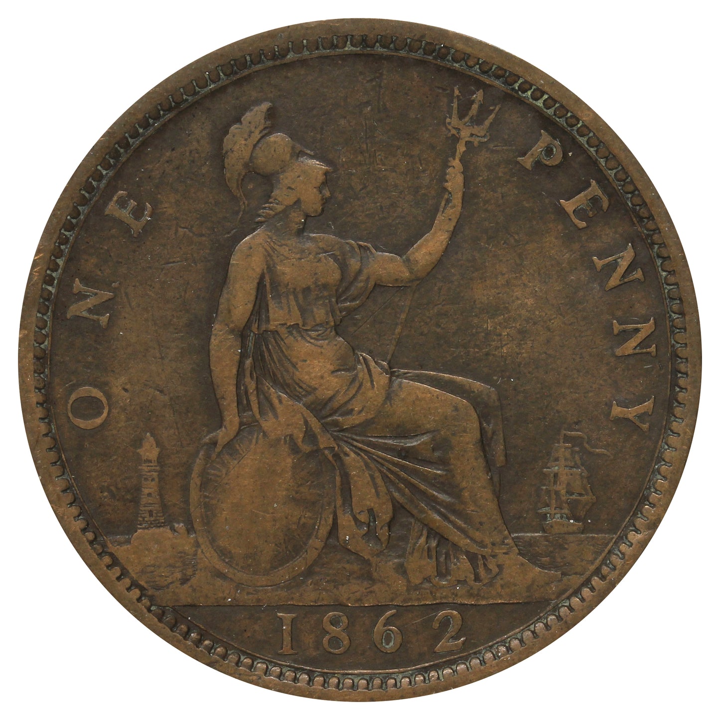 Great Britain 1862 Penny Very Good (VG8)