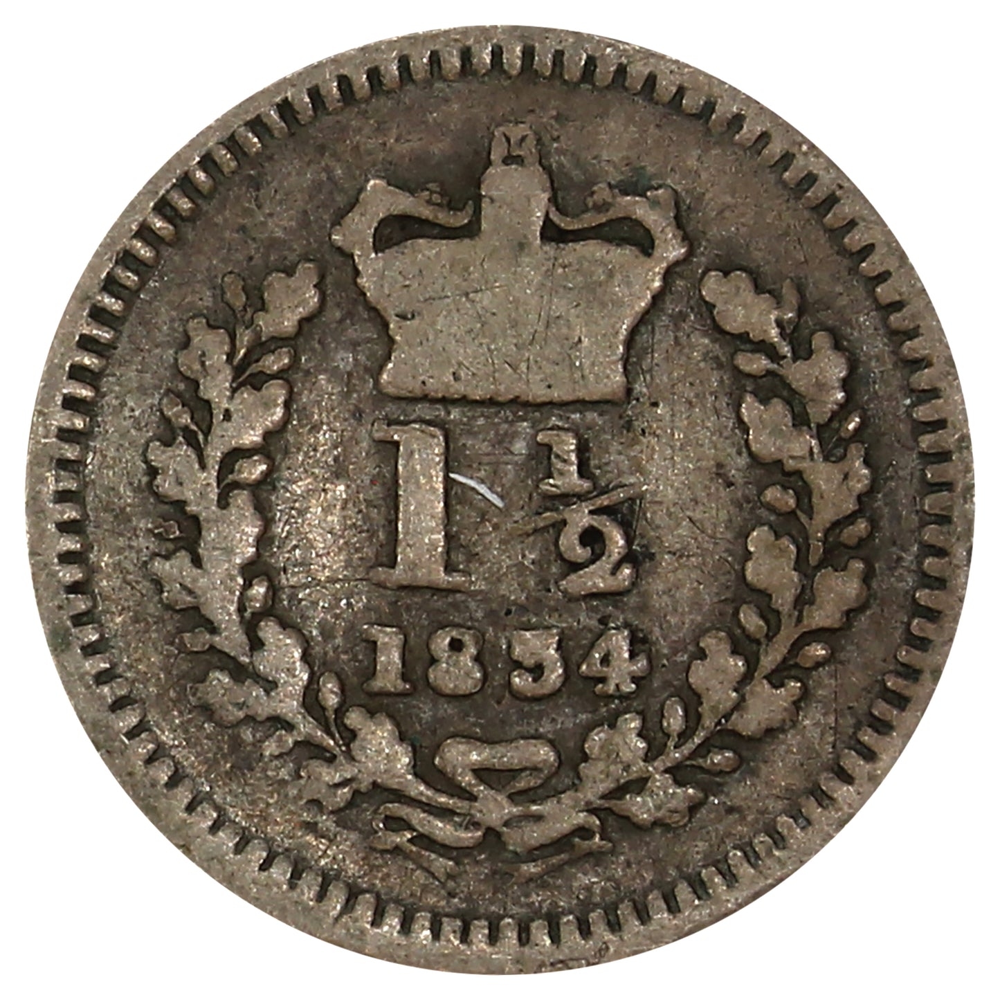 Great Britain 1834 William IV 1 1/2 Pence Very Good (VG8)