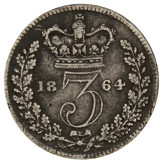Great Britain 1864 3 Pence Fine (F12)