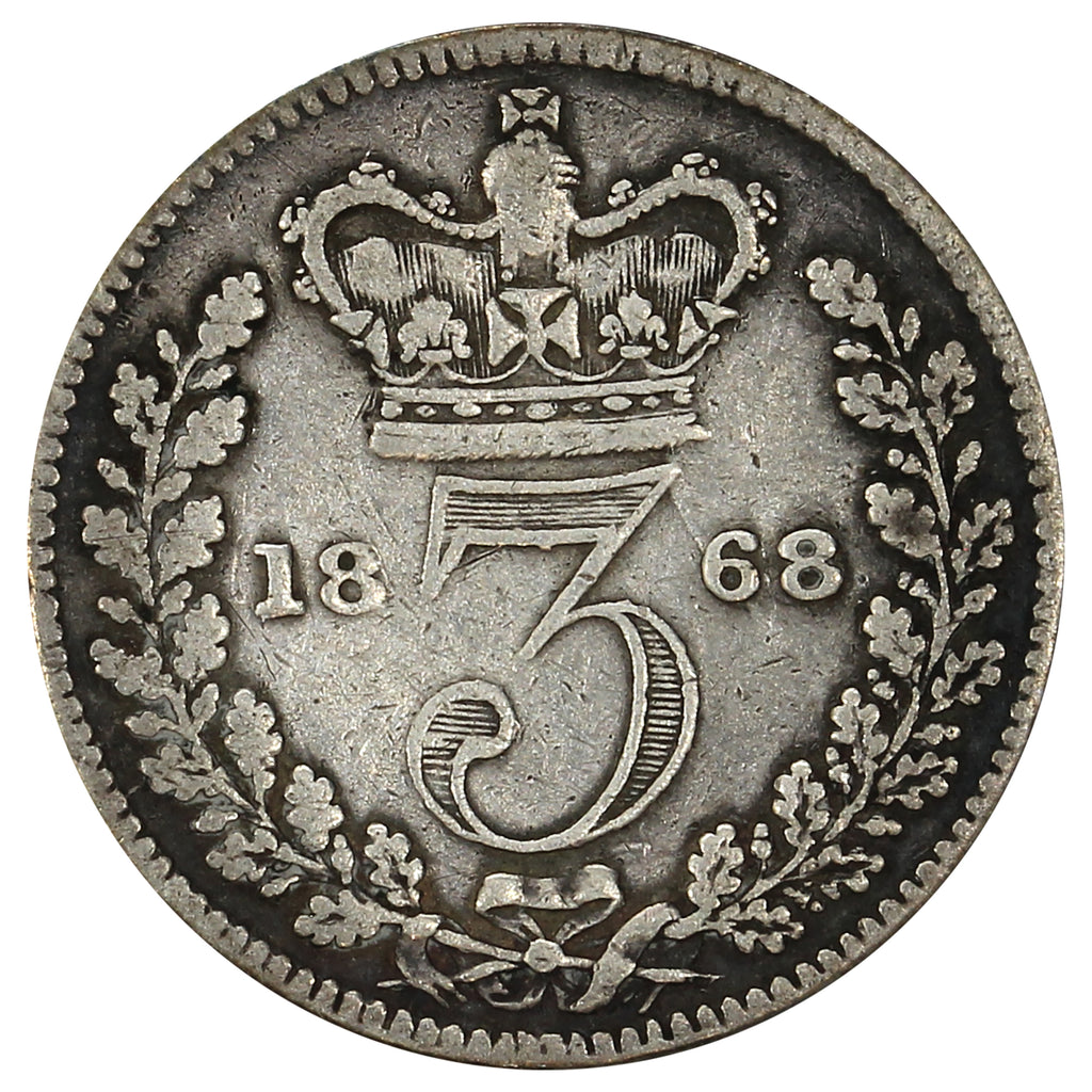 Great Britain 1868 3 Pence VG-F (VG10)