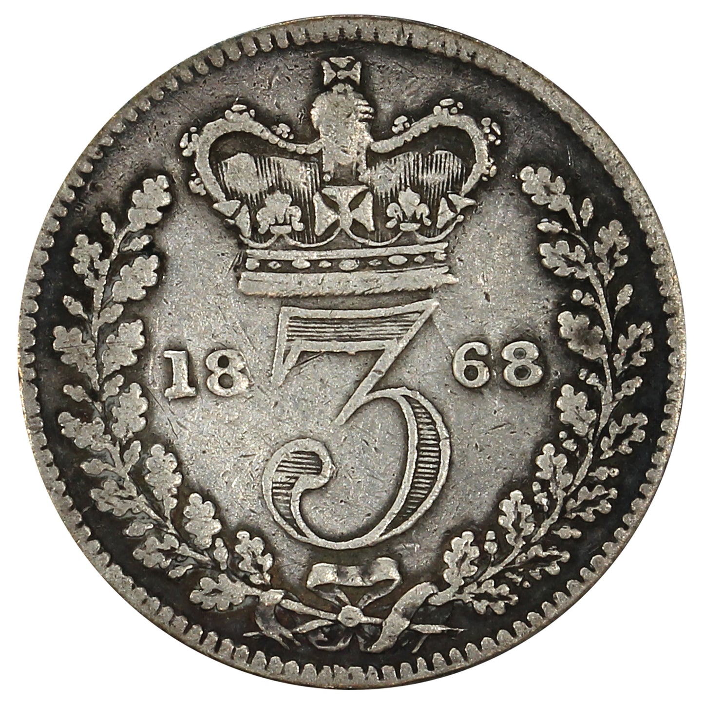 Great Britain 1868 3 Pence VG-F (VG10)